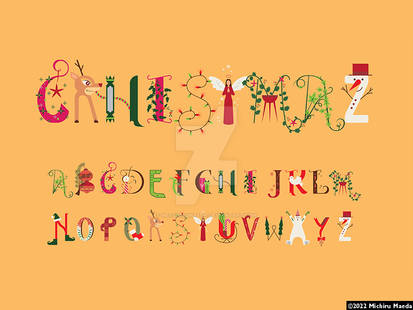 Christmas-themed type design