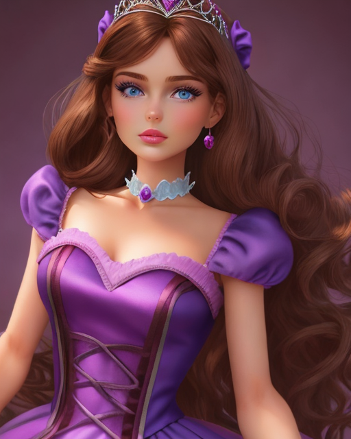 Barbie with purple dress sales
