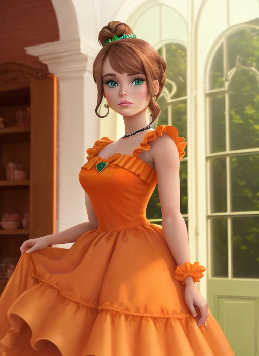 princess with orange dress The new historically accurate Disney princess is Belle again, yes! But his time she's wearing the iconic yellow dress a lot of you requested it when I posted the blue