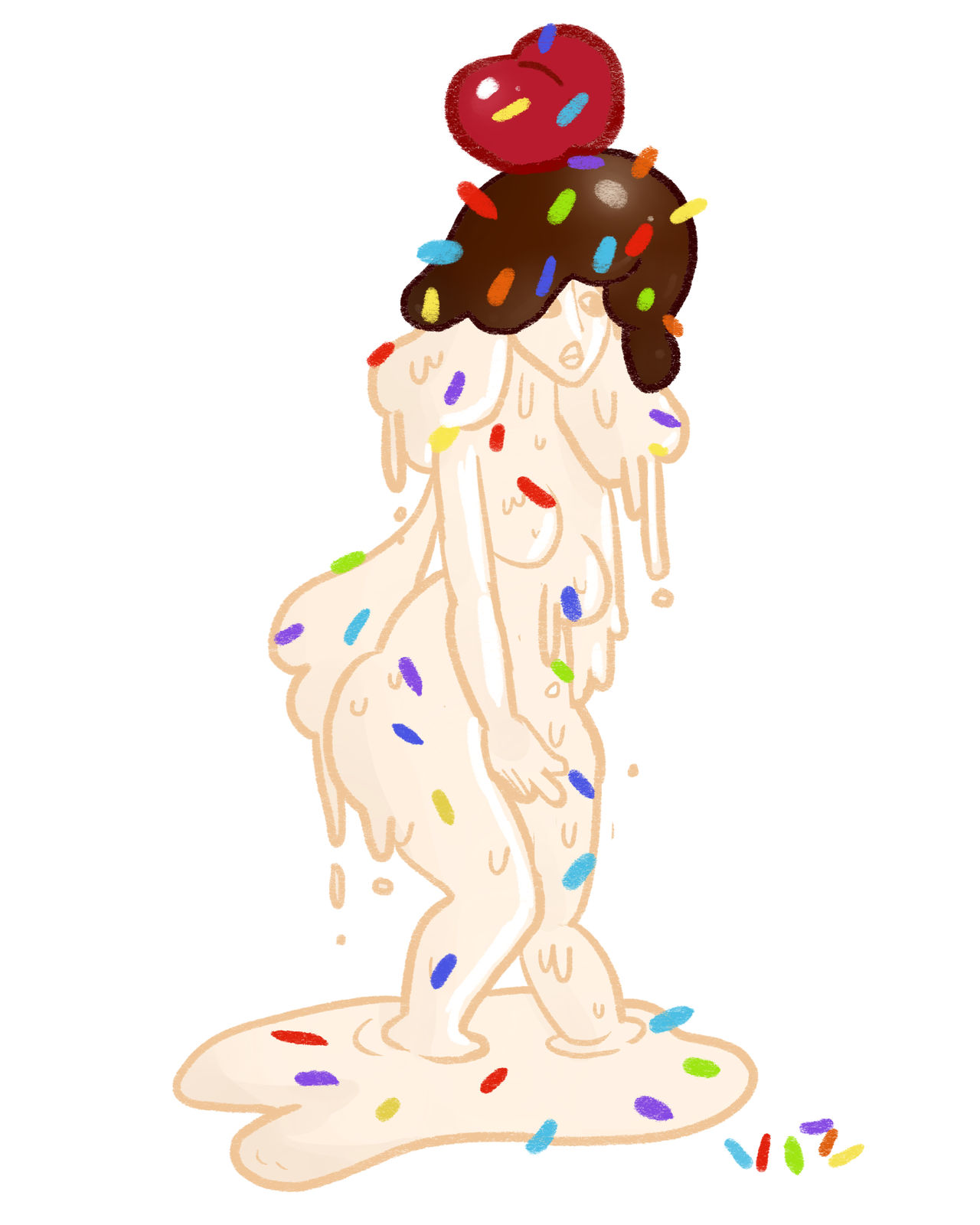 Rainbow sprinkle Ice cream Girl