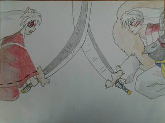 Sesshomaru and Inuyasha - The Tetsusaiga Battle