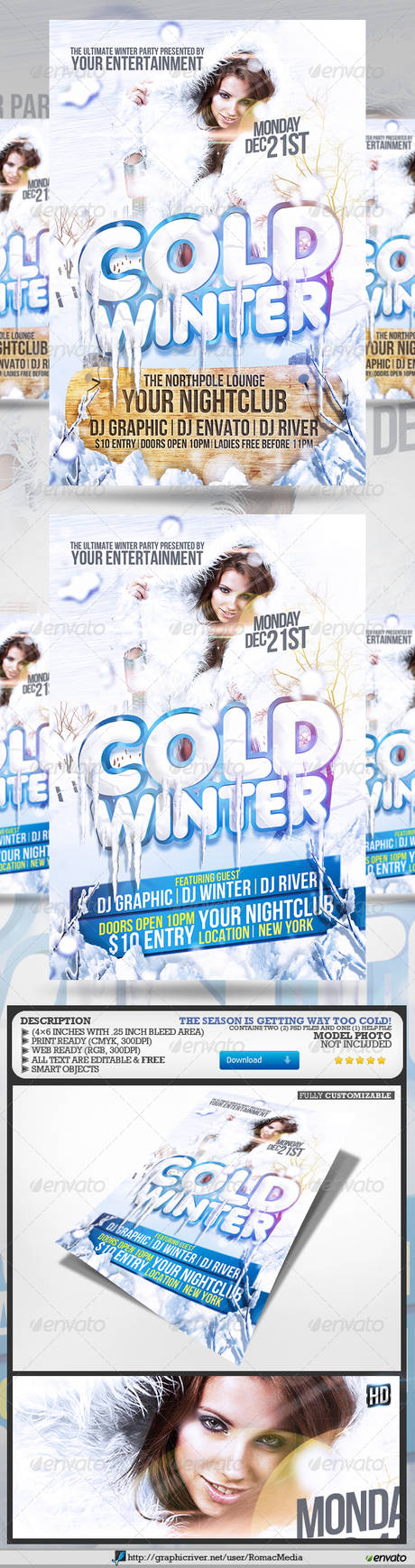 Cold Winter Party Flyer by RomacMedia on DeviantArt