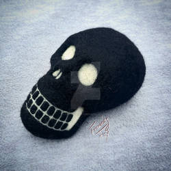 Inverted Color needle felt skull