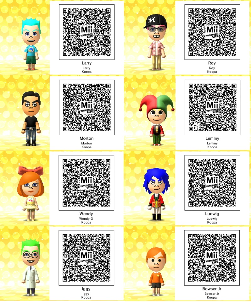 Tomodachi LifeThe Koopalings QR Codes by UnicornYokai on DeviantArt