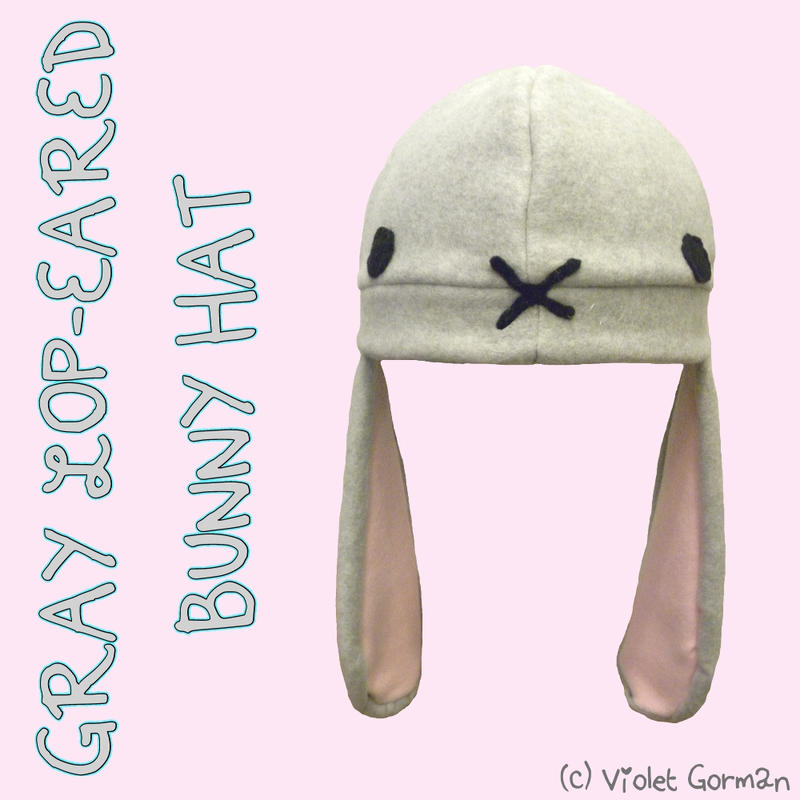 Gray Lop-Eared Bunny Hat