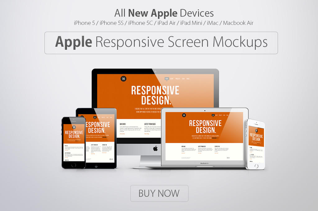 Apple Responsive Screen Mockups