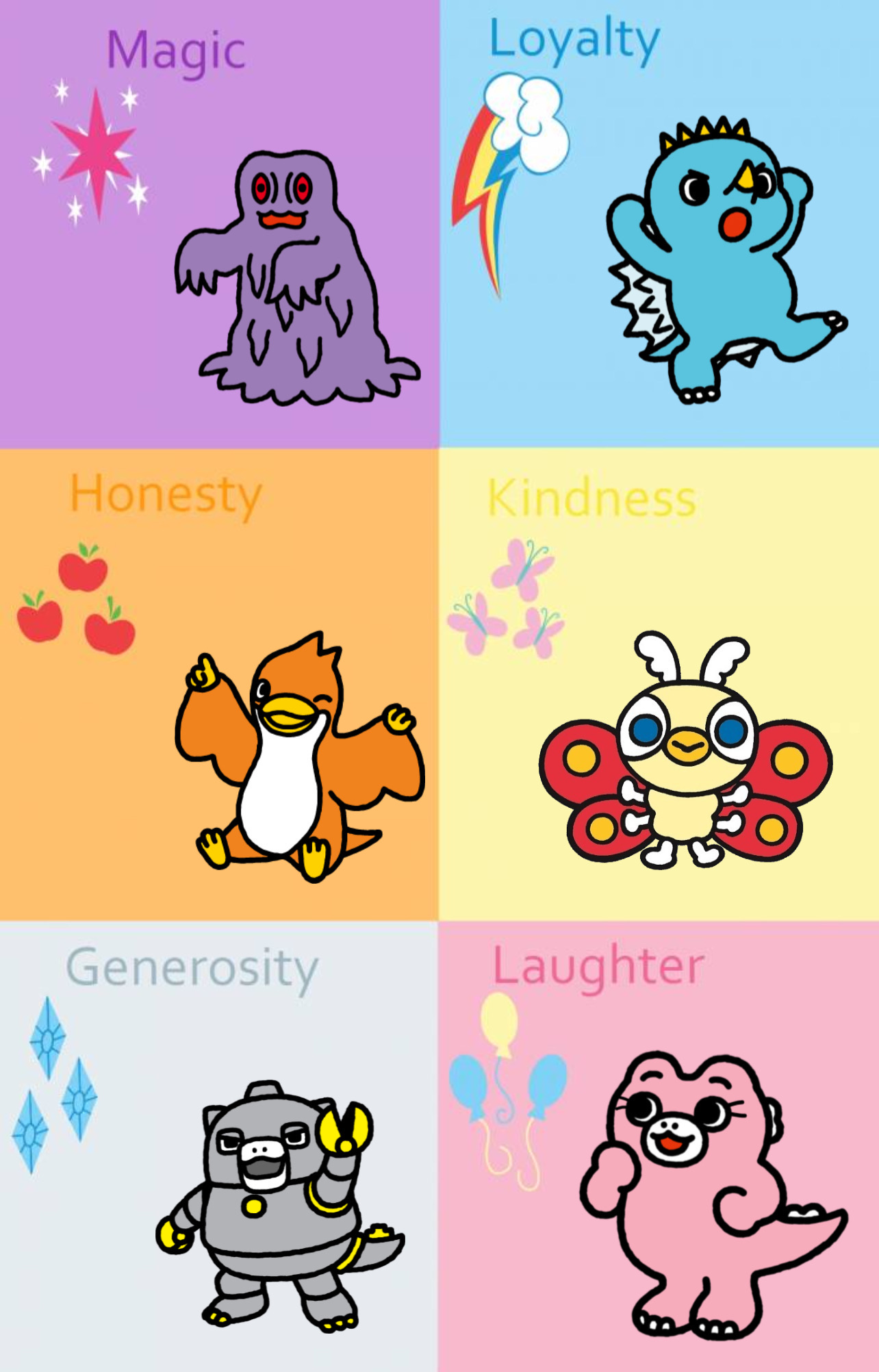 Chibi Godzilla raids again element of harmony by Se54321 on DeviantArt