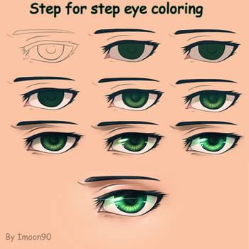 Step for step eye coloring