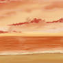 Anime Sunset Beach Background