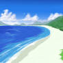 Anime Style Tall Beach Background