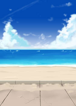 Anime Style Beach Background and Path