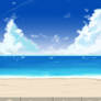 Anime Style Beach Background and Path