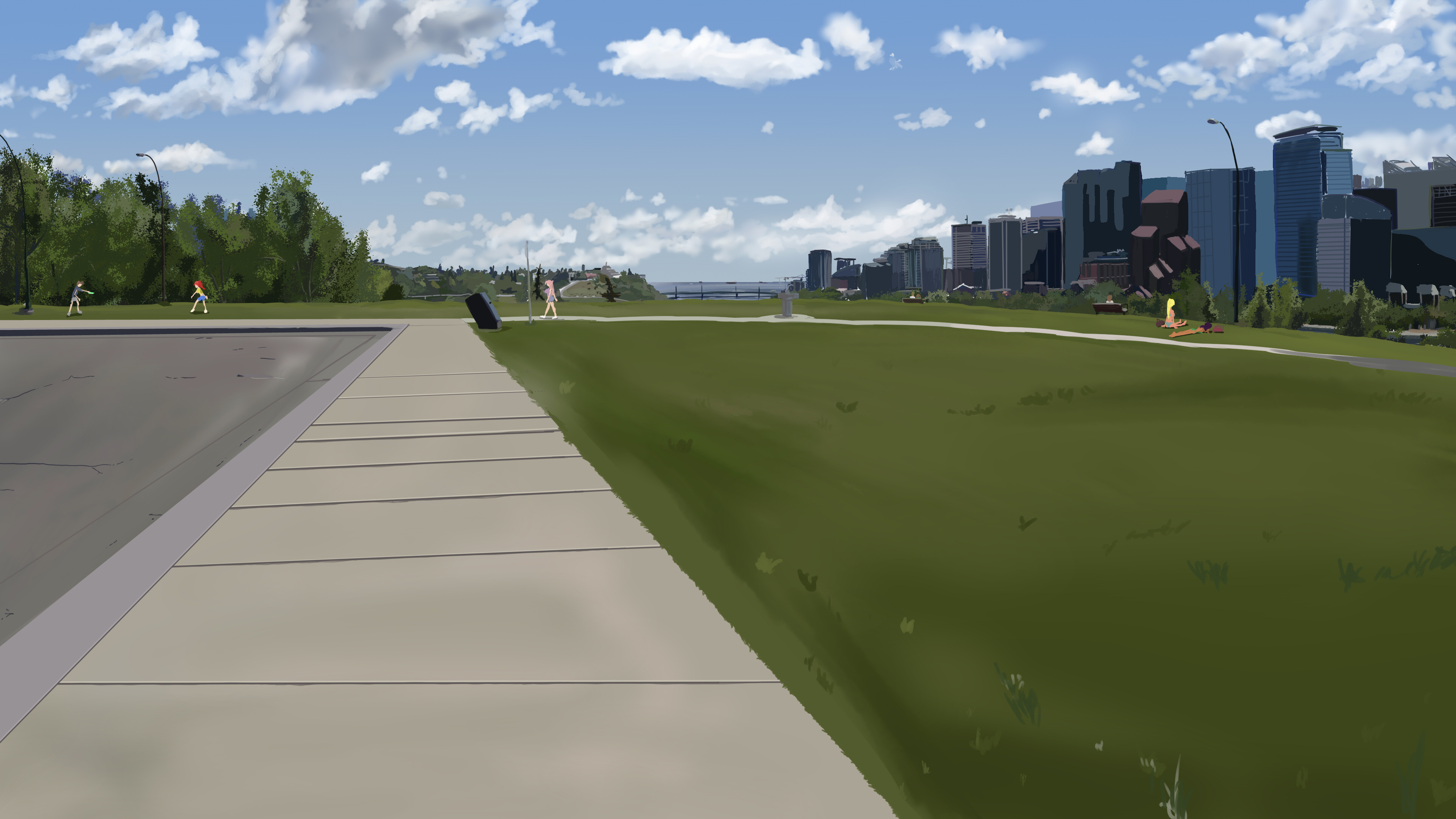 Anime Style Hillside Park Background by wbd on DeviantArt