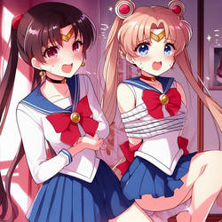 Sailor moon tied by sailor mars Kidnap #8