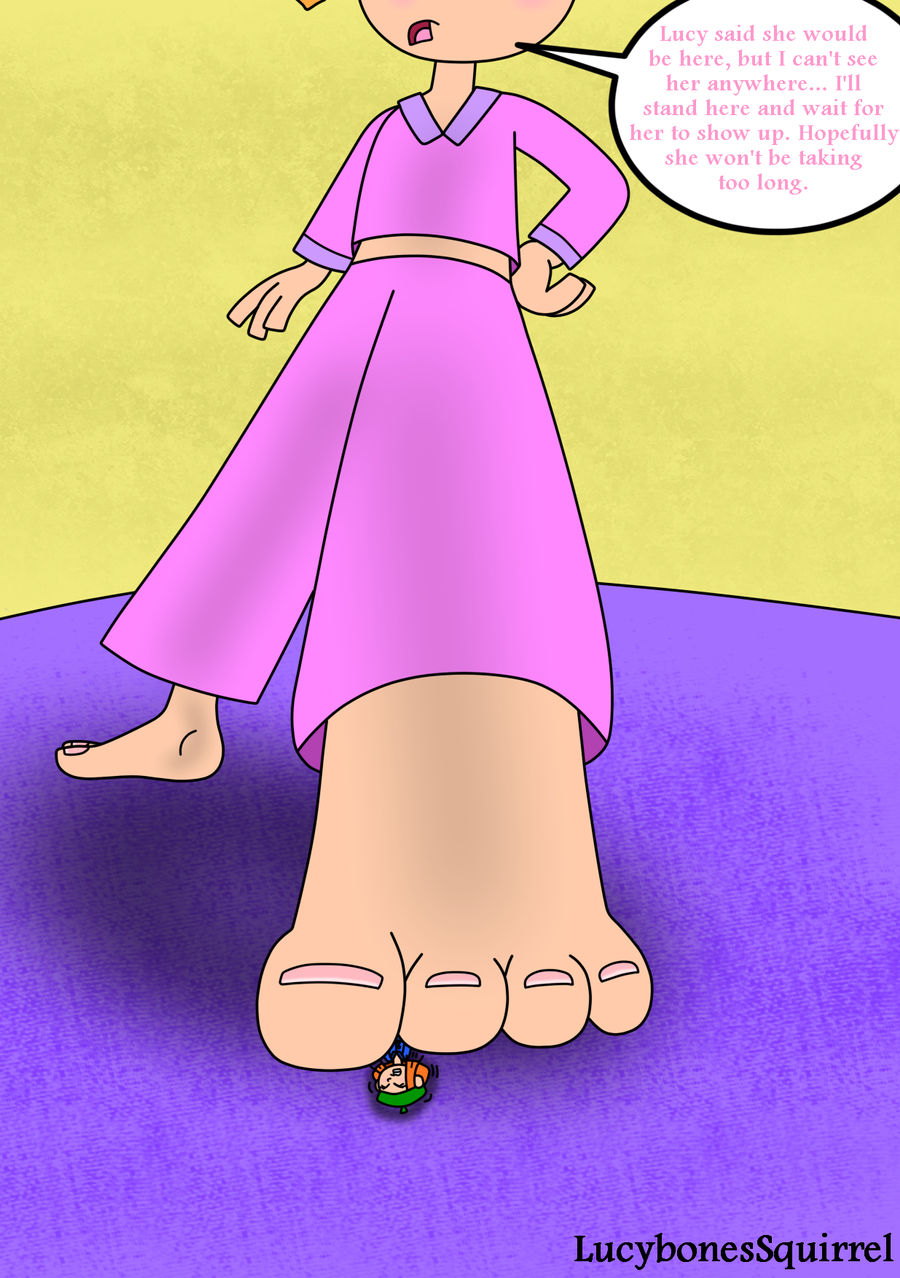 Under her friend's foot by ConkerGuru