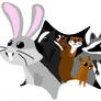 Animals in ripped background