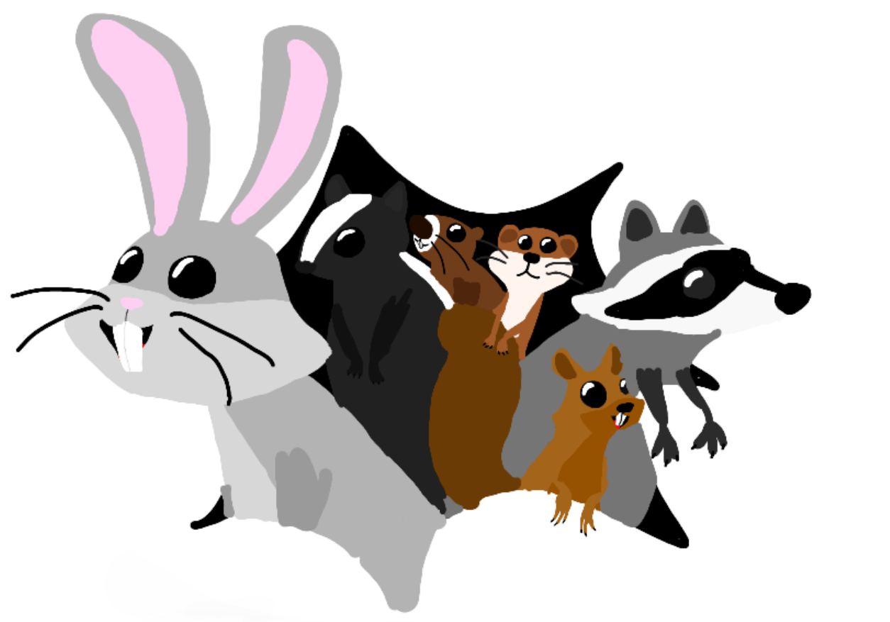 Animals in ripped background