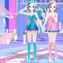 MMD blue and pink twins