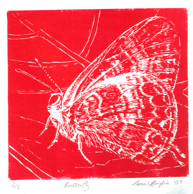 Butterfly Lino Red