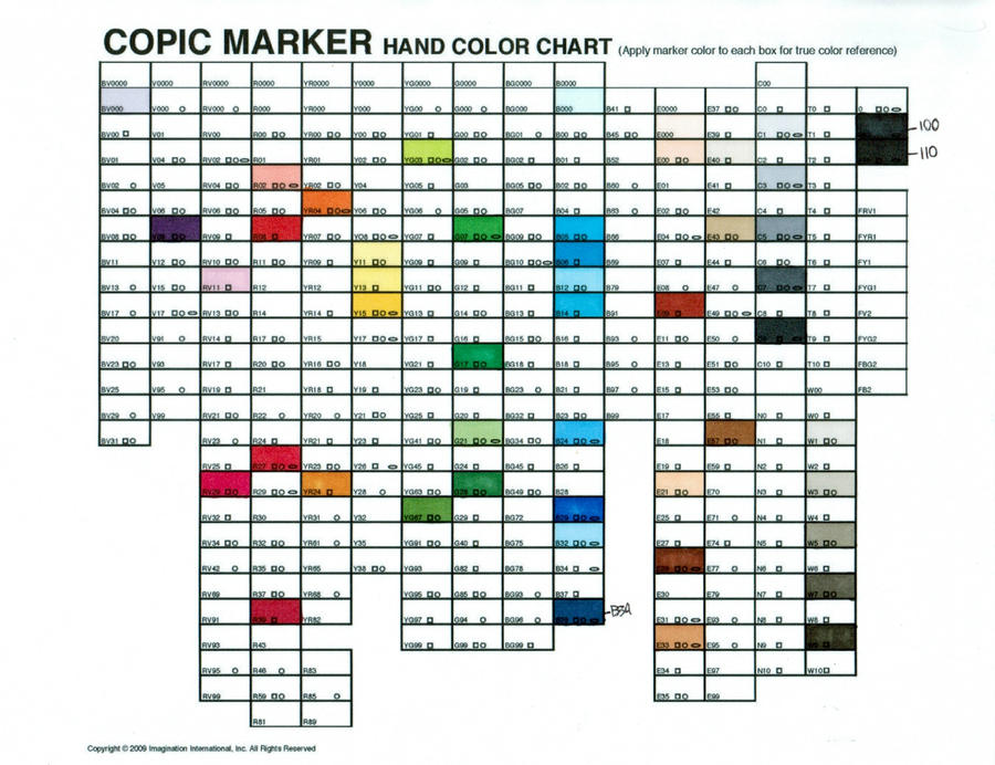 Copic Color Chart by PurpleNightmares on DeviantArt