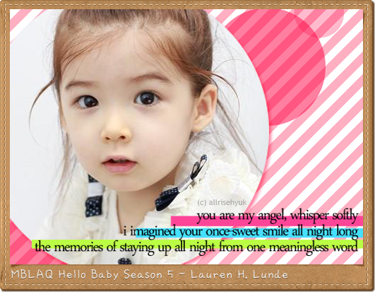 lauren lunde. -mblaq H. Baby-