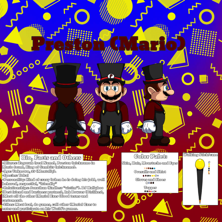 Mario Reference Front Preston (Mario) reference sheet by LucasLRDS0407 on DeviantArt