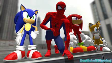 Spider-Man and Team Sonic by SonGokuSSJgodssj