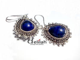 Wire Wrapped Lapis Lazuli Earrings