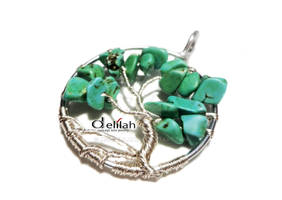 Tree of Life Pendant - Turquoise Gemstones Beads