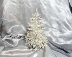 White Beaded Christmas Tree Decoration
