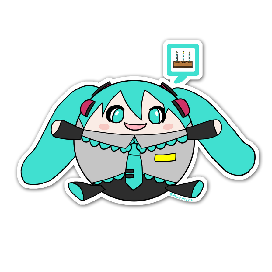 Squishable Hatsune Miku Birthday Sticker by MaxSH1997 on DeviantArt