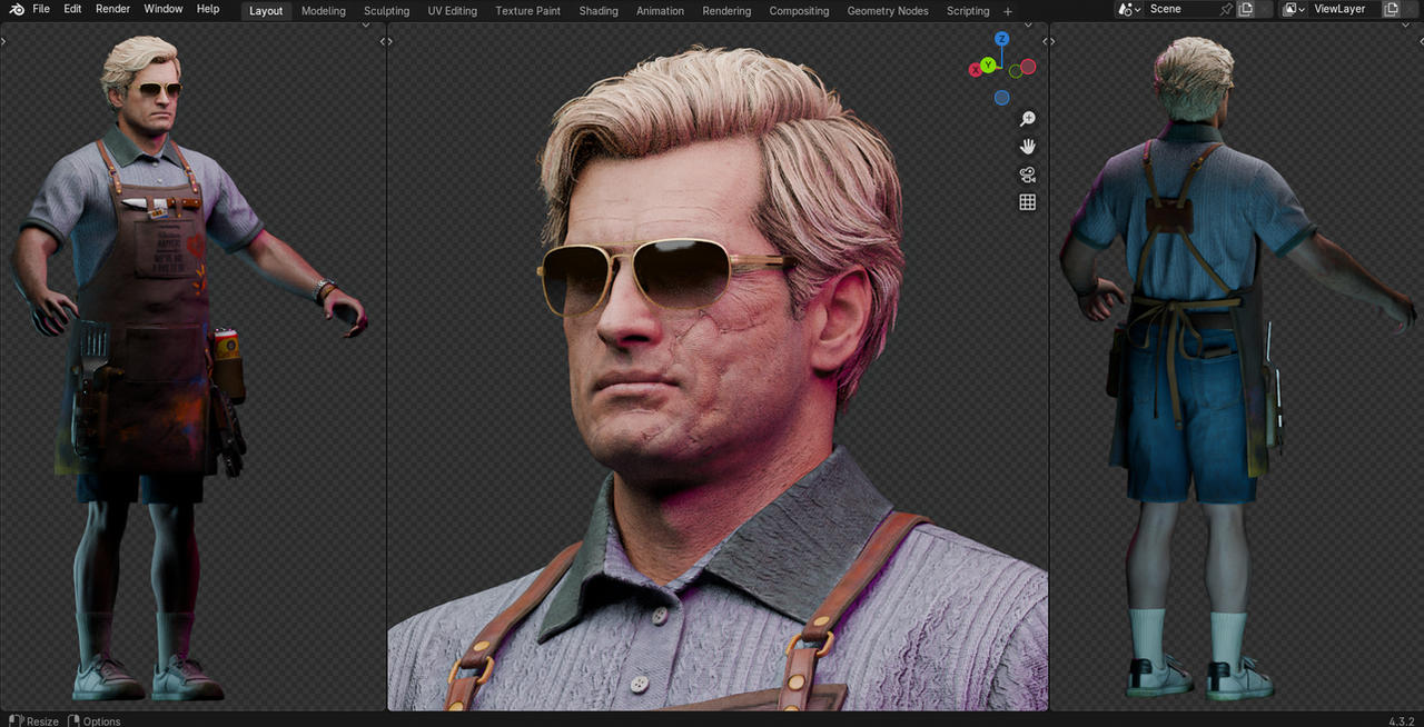 Russell Adler Dadler - 3d model for blender