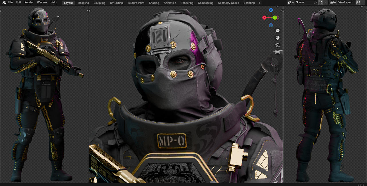 Nikto blackcell + weapon - 3d model for blender by meowright on DeviantArt
