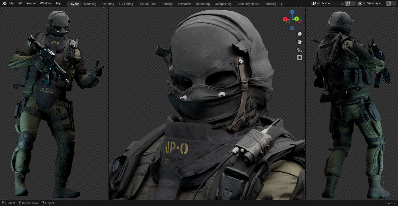 Nikto + weapon - 3d model for blender by meowright on DeviantArt