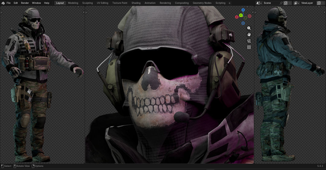 Simon Riley 3 D Reference Simon Ghost Riley - 3d model for blender by meowright on DeviantArt