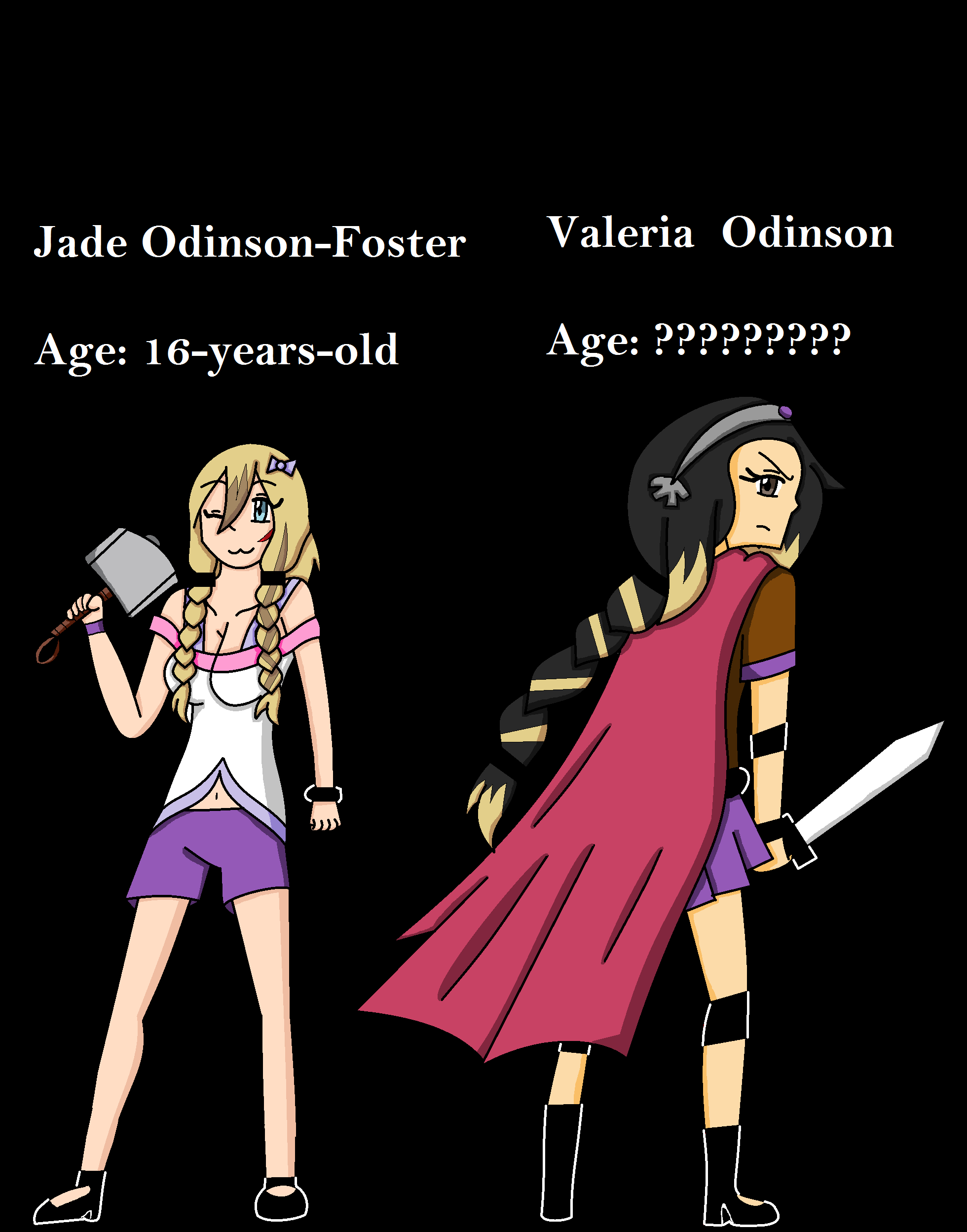 Jade Odinson-Foster and Valeria Odinson