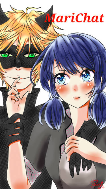 Miraculous Ladybug: Marinette and Chat Noir by batensan on DeviantArt