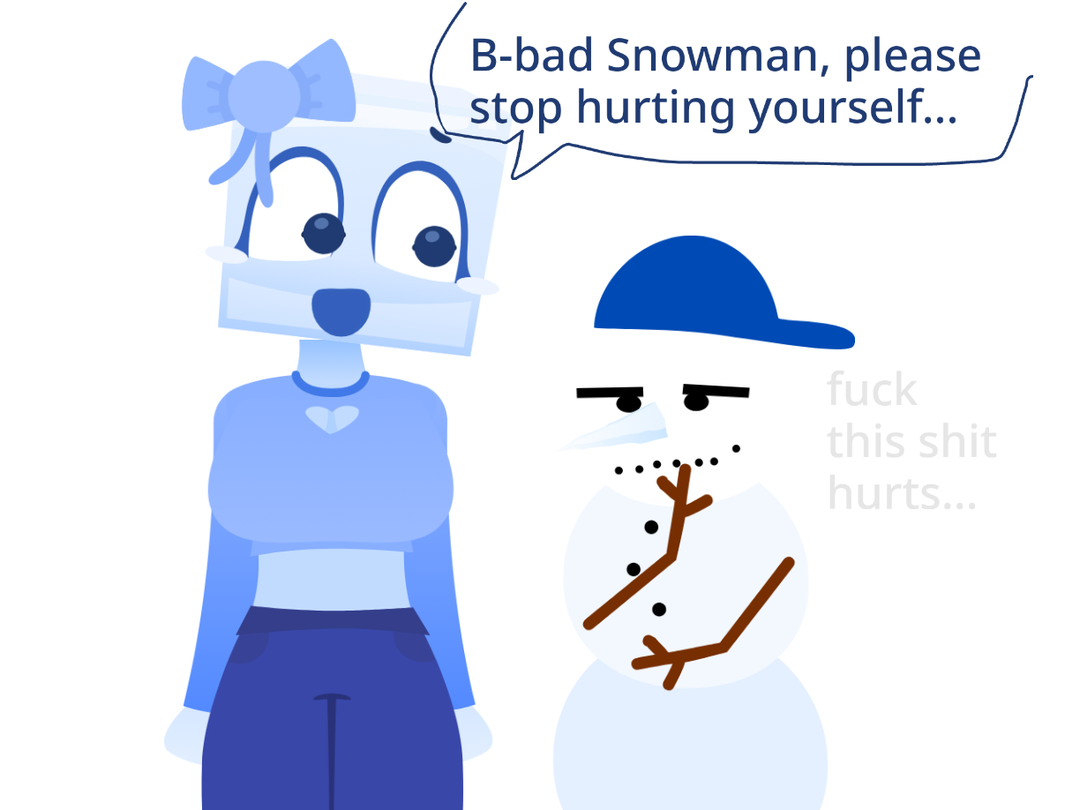 Snowman Rude No Background Bad Snowman tries to smile without hurting himself by ...