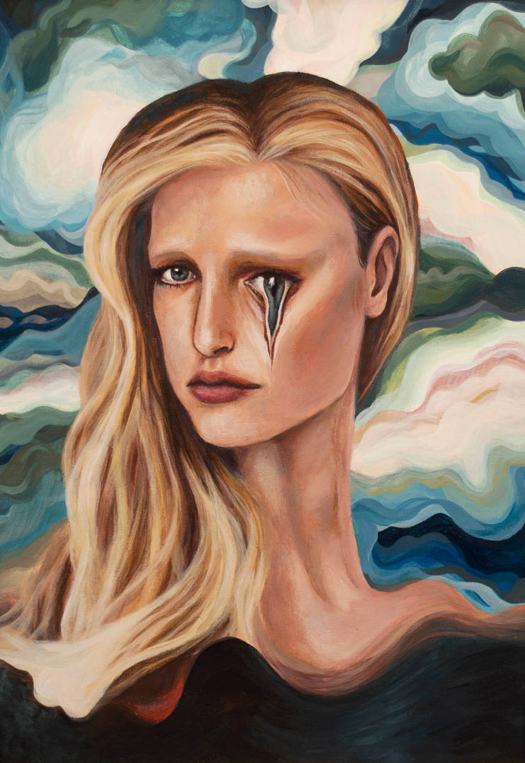 Woman with pursuant eye by ArtbyBernhardina