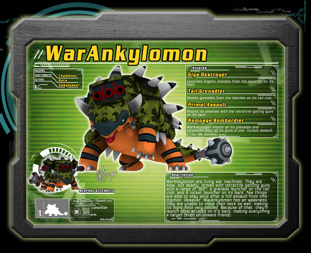 Fake Digimon - WarAnkylomon by dragonrod342 on DeviantArt