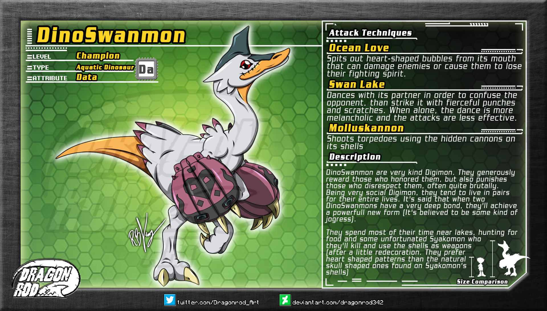 Fake Digimon - DinoSwanmon by dragonrod342 on DeviantArt