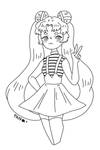 sailor moon b/w by panstarry