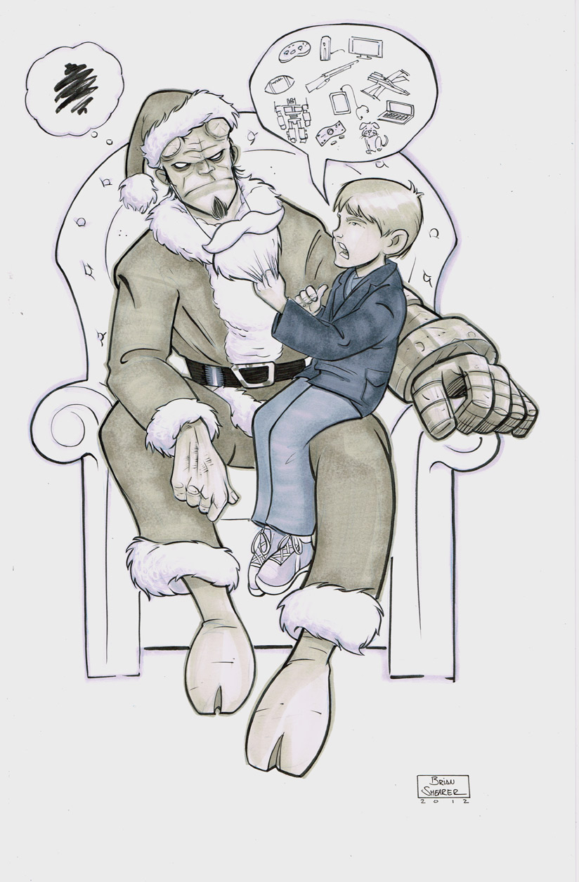 Hellboy Santa by gravyboy