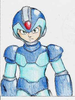 Mega Man X (accidentally cool scribble)