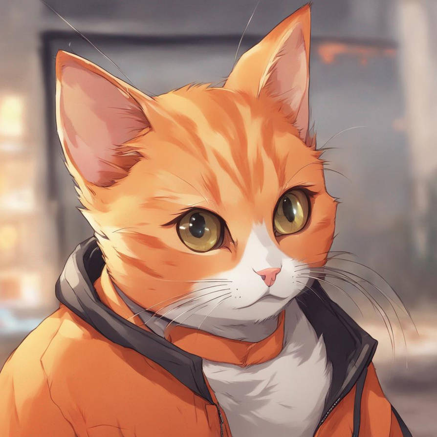 Orange Anime Cat by ashonpawz on DeviantArt