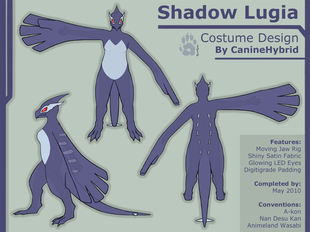 Shadow Lugia Costume Design