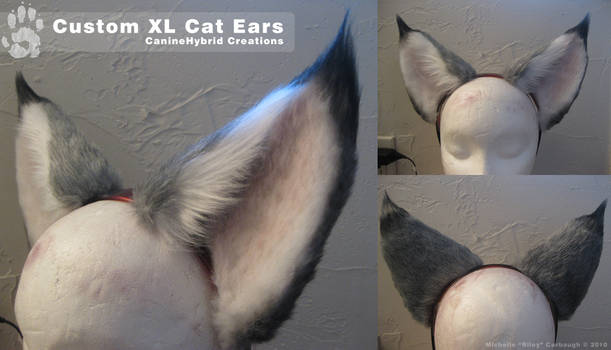 Commission- XL Gray Cat Ears