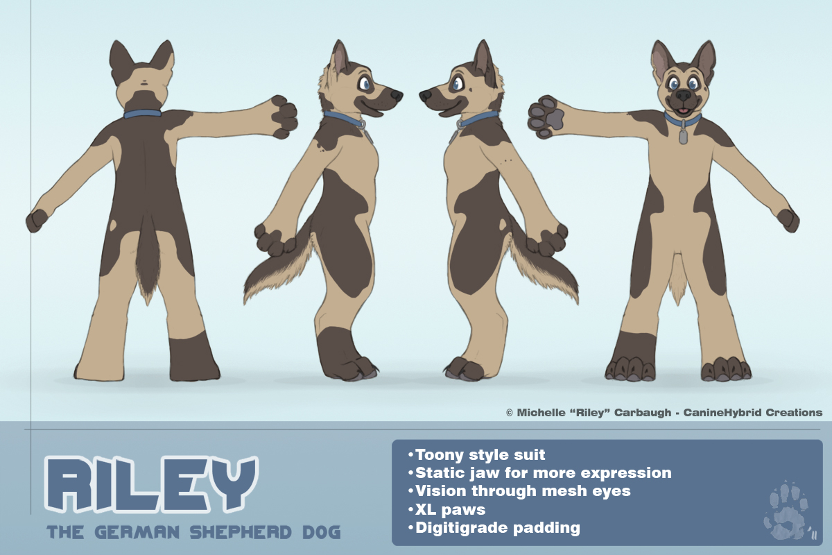 Riley the GSD- Toony Style Concept
