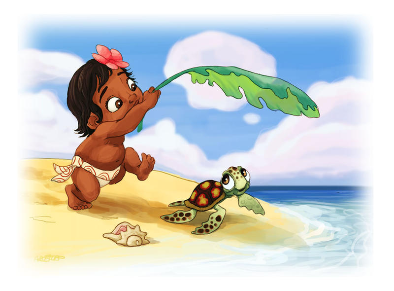 Moana and her Turtle