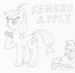 Samurai Applejack Defeated Discord by Imaflashdemon